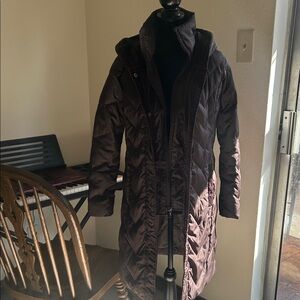 Kenneth Cole Reaction Dark Brown Quilted Puffer Coat